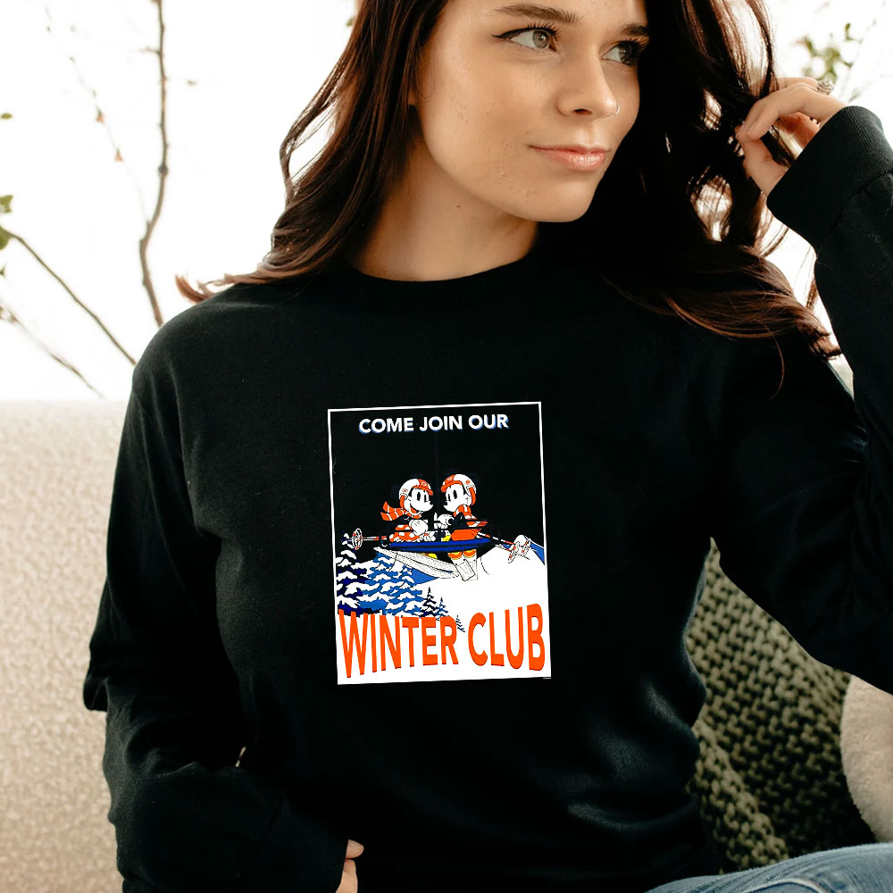 Mickey & Minnie Mouse Skiing Join Our Winter Club Ski Long Sleeve Mickey & Minnie Mouse Skiing Join Our Winter Club Ski Long Sleeve