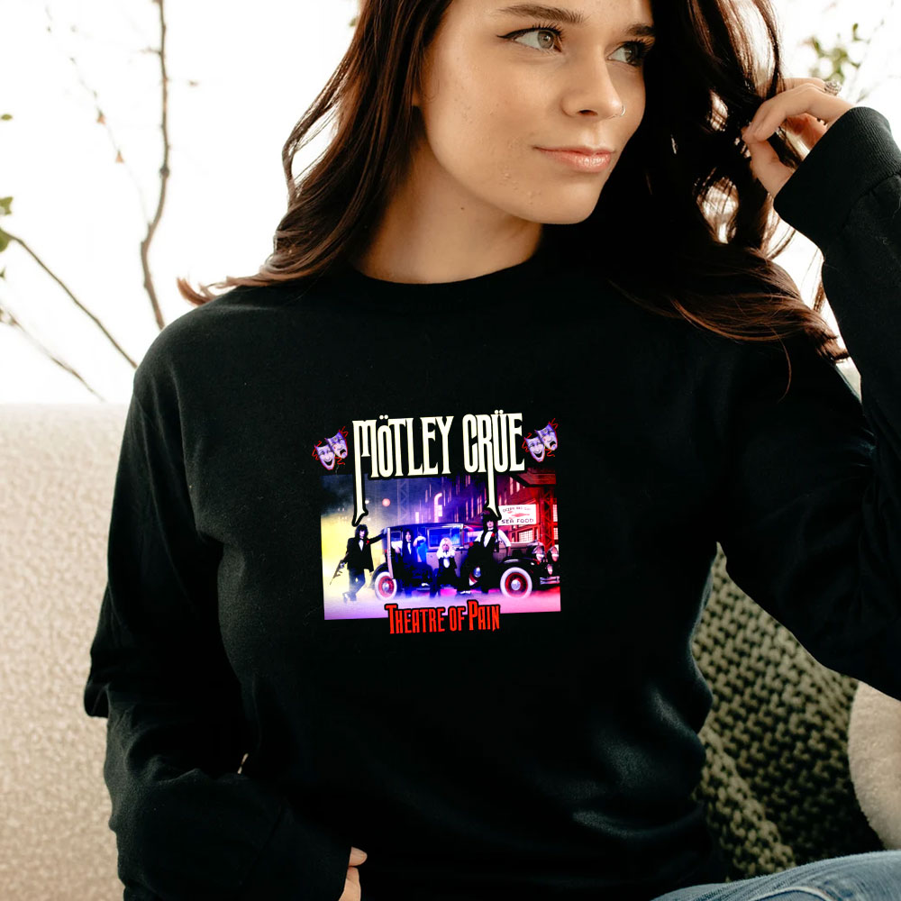 Motley Crue Theater Of Pain Gangster Car Long Sleeve Motley Crue Theater Of Pain Gangster Car Long Sleeve