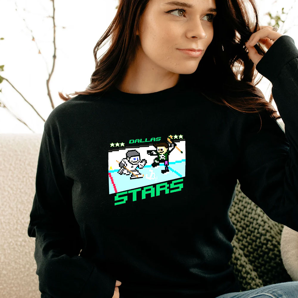 Nintendo Game Dallas Stars Hockey Long Sleeve Nintendo Game Dallas Stars Hockey Long Sleeve