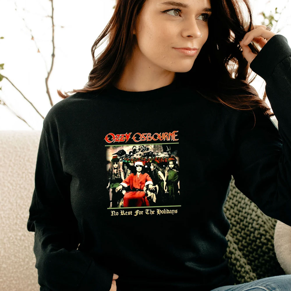 Ozzy Osbourne No Rest For The Holidays Christmas Long Sleeve Ozzy Osbourne No Rest For The Holidays Christmas Long Sleeve