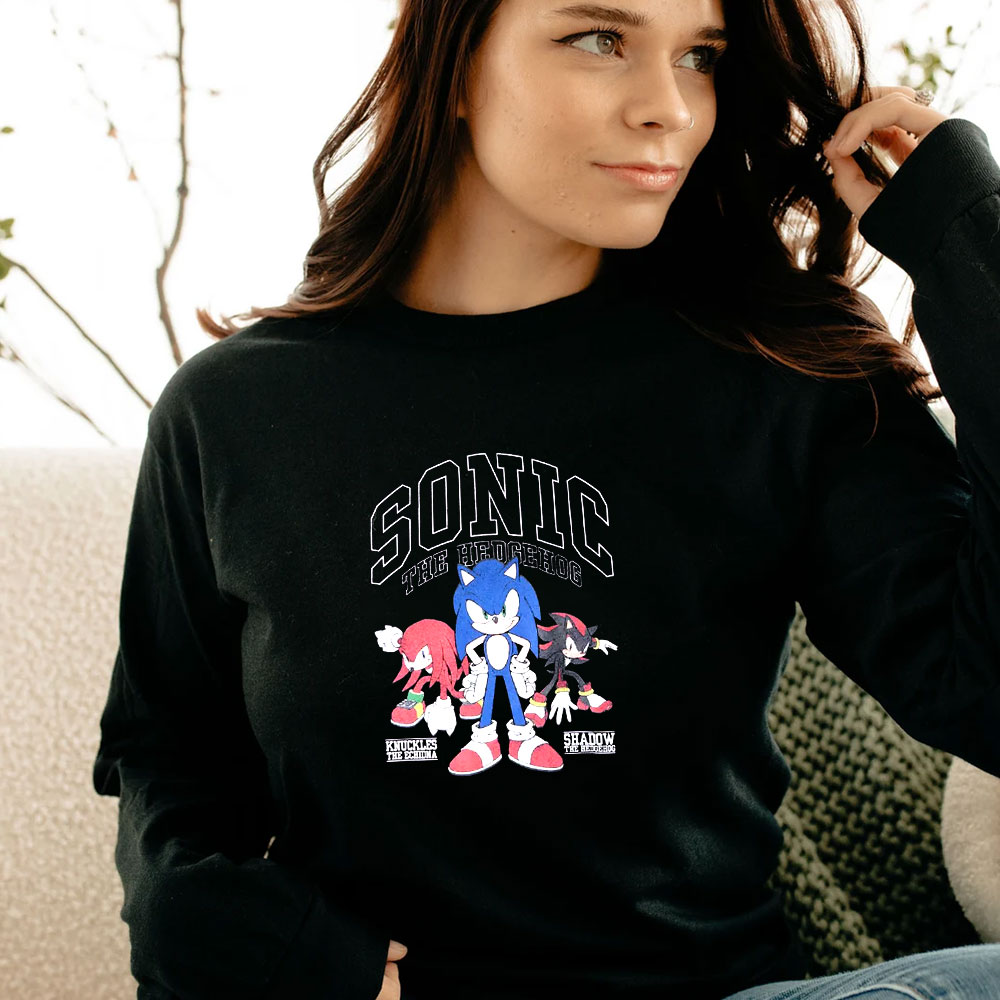 Sonic The Hedgehog Varsity Trio Movie Long Sleeve Sonic The Hedgehog Varsity Trio Movie Long Sleeve