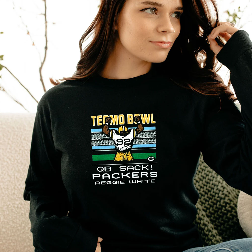 Tecmo Bowl Green Bay Packers Reggie White Long Sleeve Tecmo Bowl Green Bay Packers Reggie White Long Sleeve