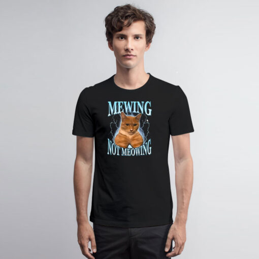 Funny Cat Meme Mewing LooksMax Meowing cat T Shirt